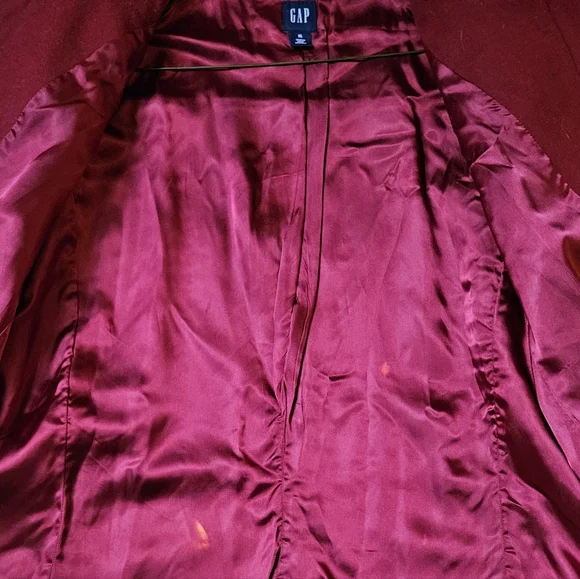 Gap Raspberry Red Wool Blend Duffle Coat. Size XL, Shell 78% Wool - Picture 5 of 8